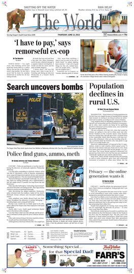 Search Uncovers Bombs Population Declines in Rural U.S