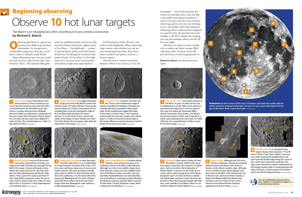 Observe 10 Hot Lunar Targets to See