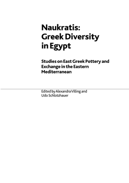 Naukratis: Greek Diversity in Egypt