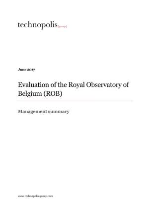Evaluation of the Royal Observatory of Belgium (ROB)