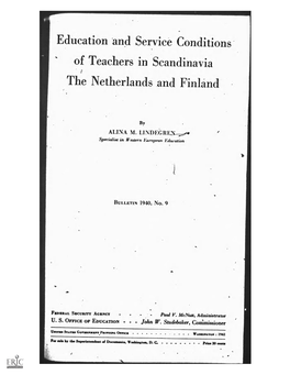 Education -And Service Conditions of Teachers in Scandinavia The