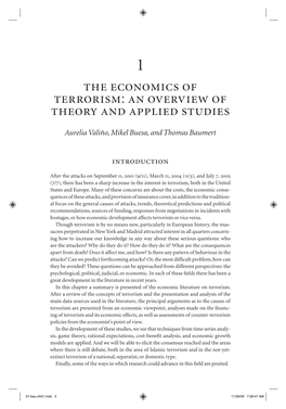 The Economics of Terrorism: an Overview of Theory and Applied Studies