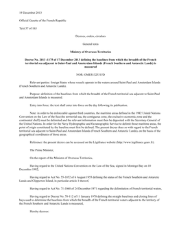 19 December 2013 Official Gazette of the French Republic Text 57 of 163