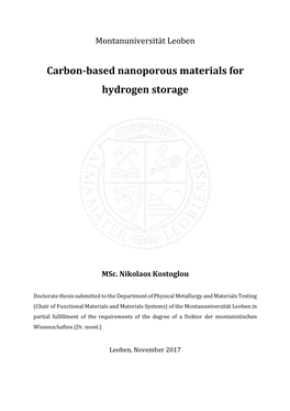 Carbon-Based Nanoporous Materials for Hydrogen Storage