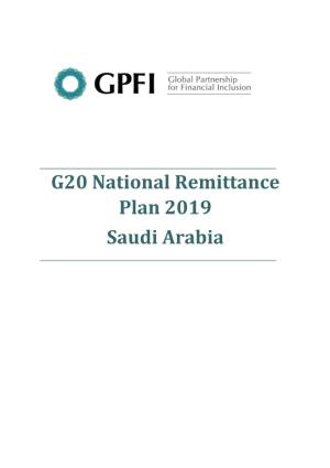 G20 National Remittance Plan 2019 Saudi Arabia