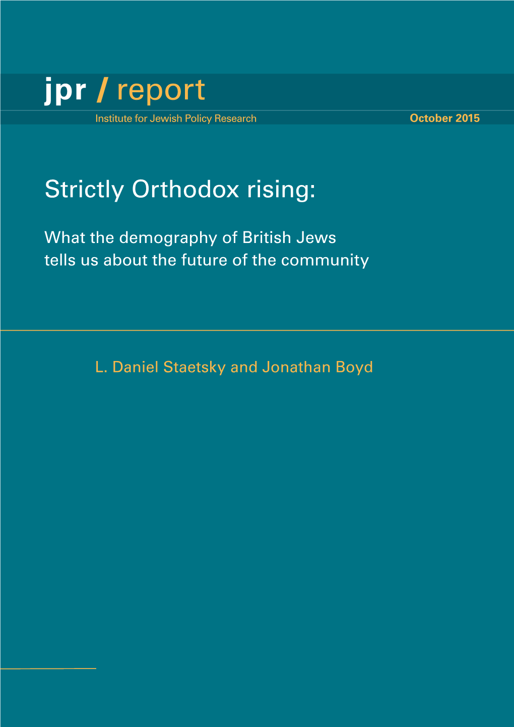 Jpr / Report Institute for Jewish Policy Research October 2015