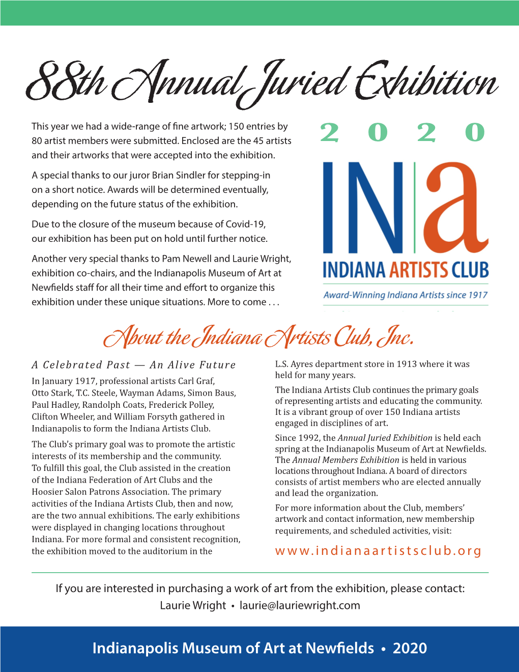 Indiana Artists Annual Juried Exhibition 2016