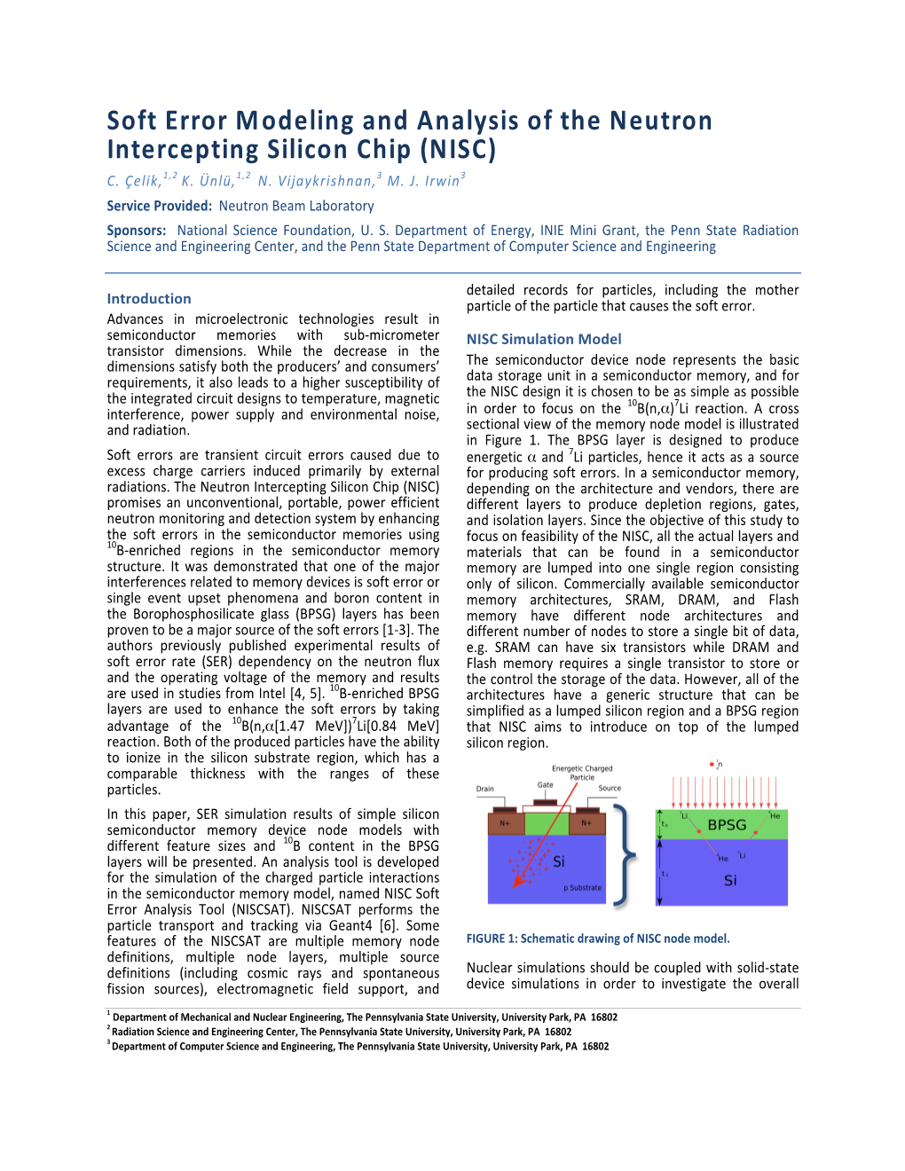 Soft Error Modeling and Analysis of the Neutron Intercepting Silicon Chip (NISC) C