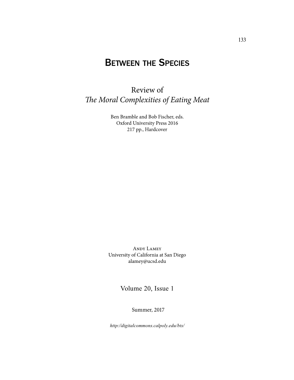 Review of the Moral Complexities of Eating Meat