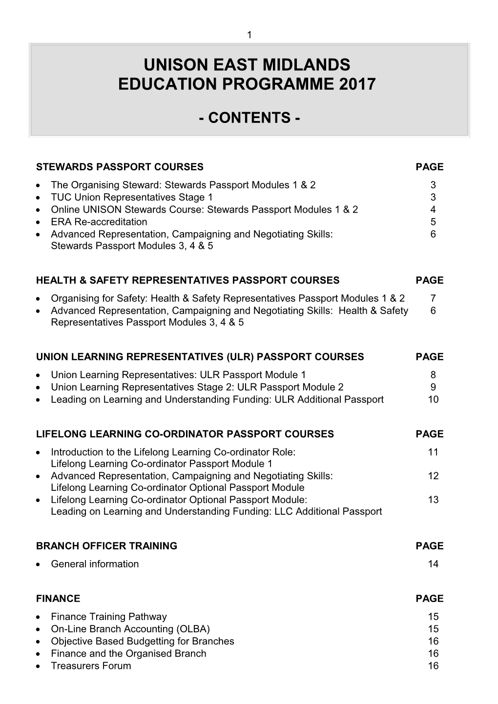 Stewards Passport Courses Page