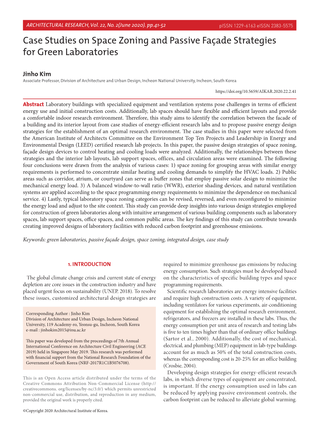 Case Studies on Space Zoning and Passive Façade Strategies for Green Laboratories