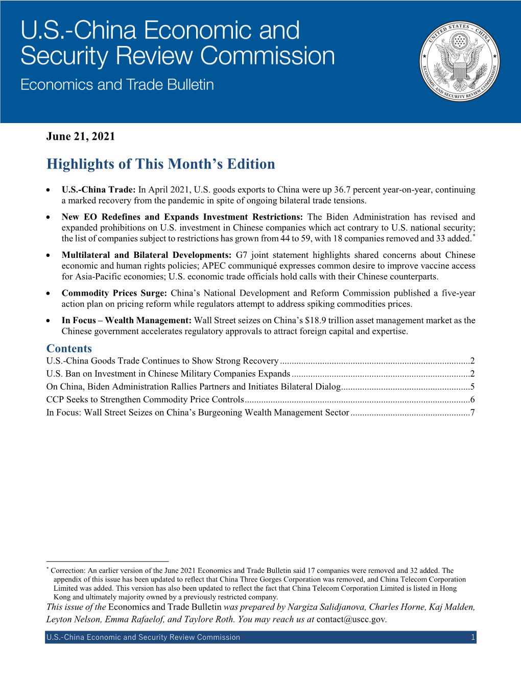 June 2021 Trade Bulletin