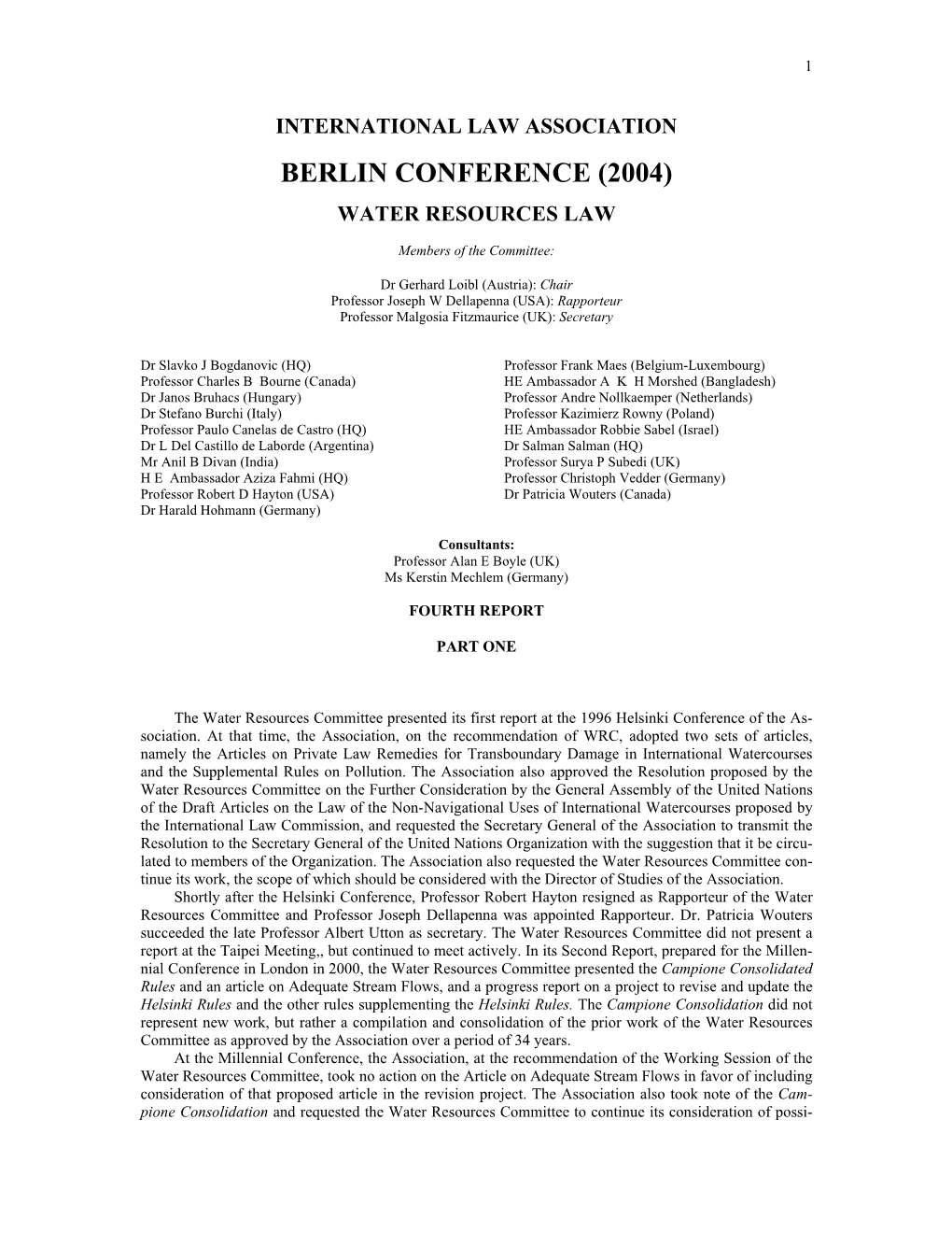 Berlin Rules on Water Resources