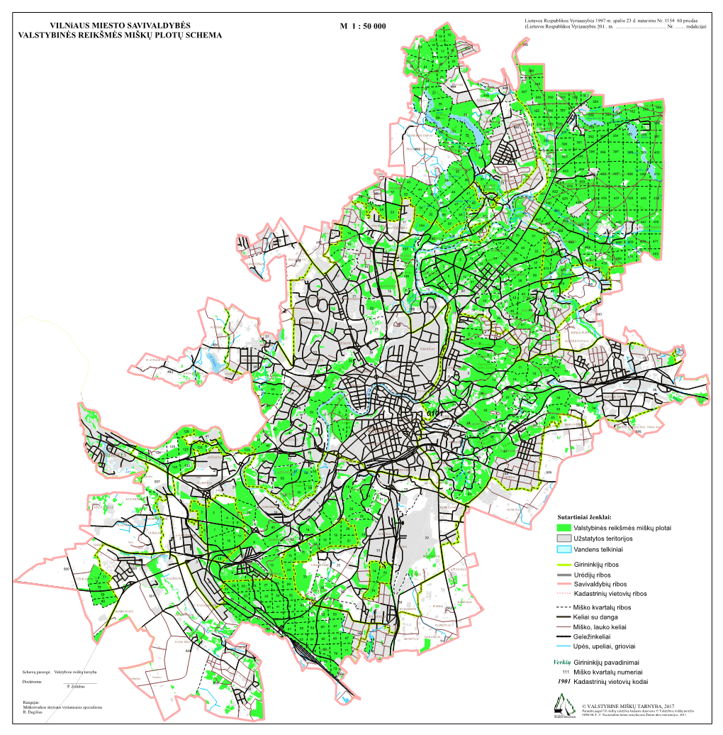 M 1 : 50 000 Vilniaus MIESTO SAVIVALDYBĖS VALSTYBINĖS