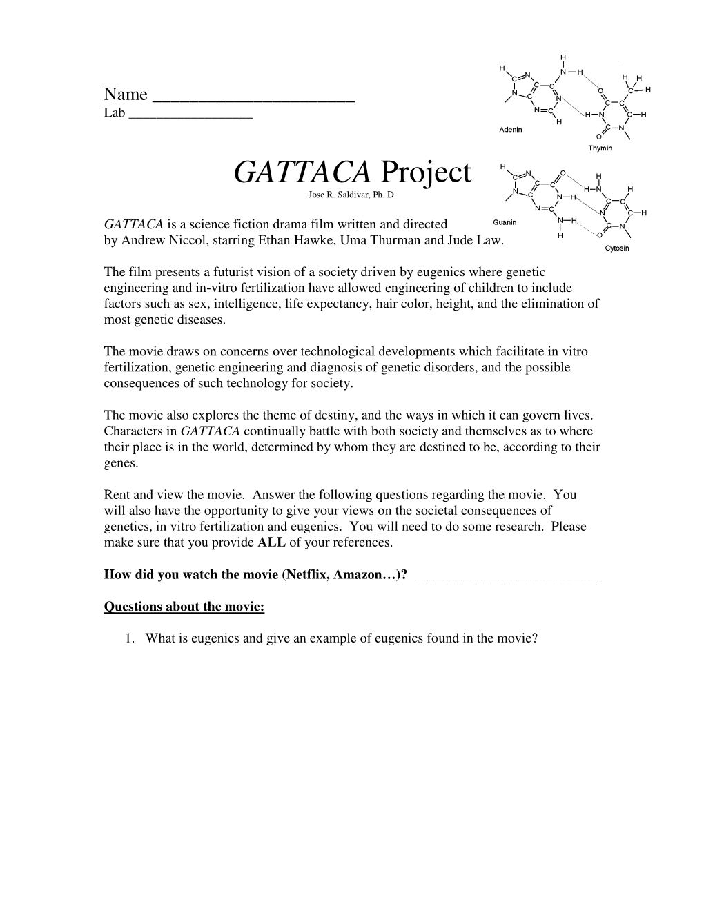 GATTACA Project Jose R