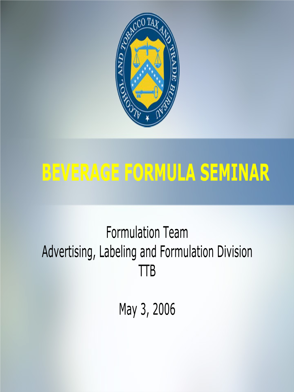 Beverage Formula Seminar