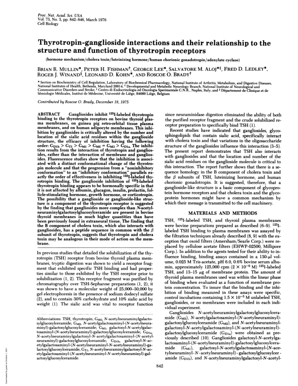 Structure and Function of Thyrotropin Receptors (Hormone Mechanism/Cholera Toxin/Luteinizing Hormone/Human Chorionic Gonadotropin/Adenylate Cyclase) BRIAN R