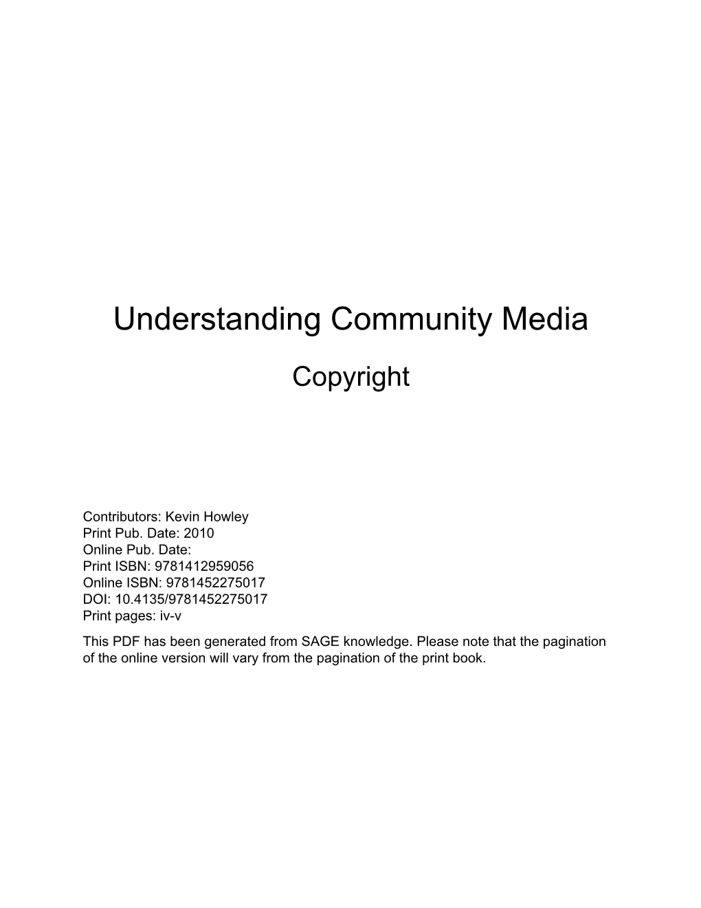 Understanding Community Media