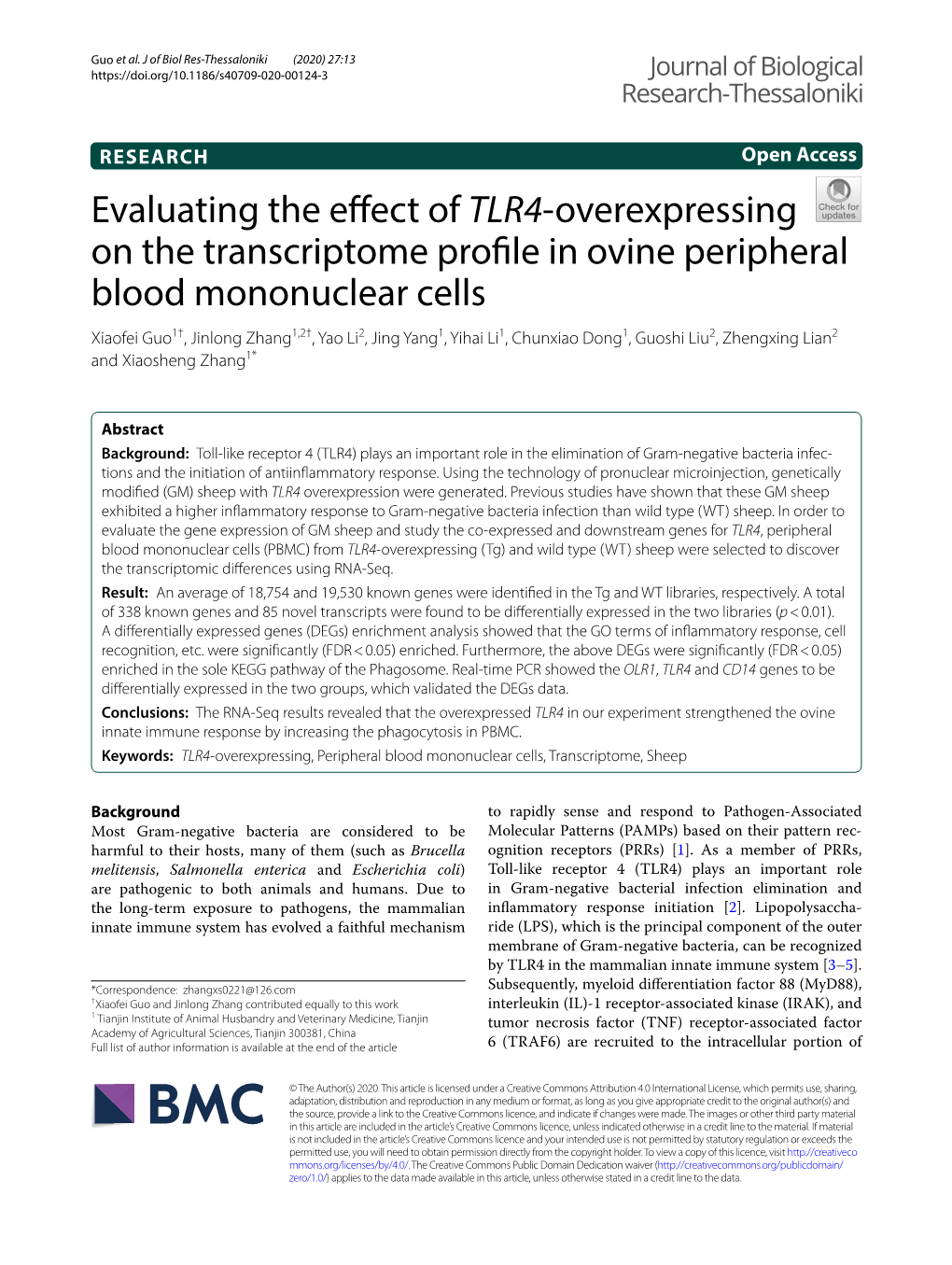 Evaluating the Effect of TLR4-Overexpressing on The