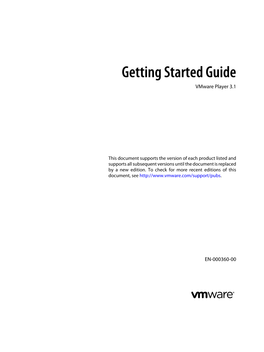 Getting Started Guide Vmware Player 3.1