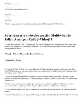 Se Estrena Este Miércoles Canción Multi-Viral De Julian Assange Y Calle (+Video)13