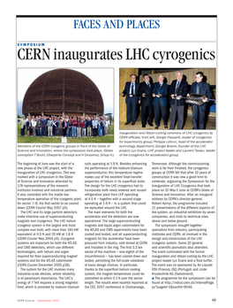 CERN Inaugurates LHC Cyrogenics