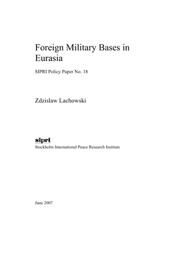 Foreign Military Bases in Eurasia