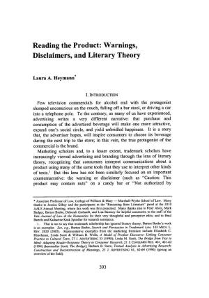 Warnings, Disclaimers, and Literary Theory