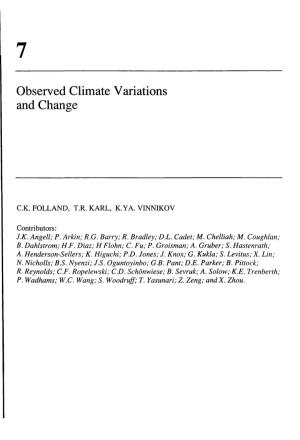 Observed Climate Variations and Change