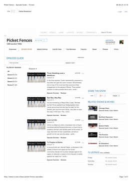 Picket Fences - Episode Guide - TV.Com 06.06.14 13:19