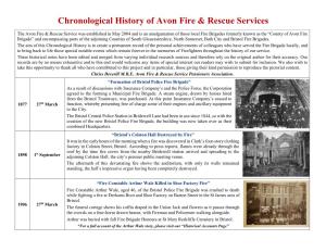 Chronological History of Avon Fire & Rescue Services
