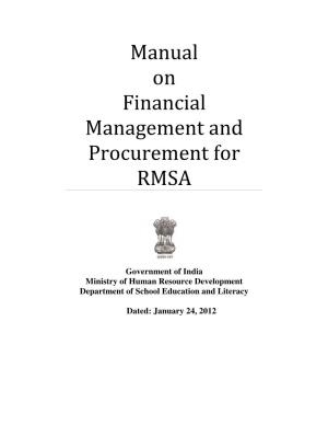 Manual on Financial Management and Procurement for RMSA