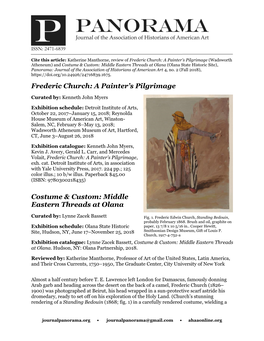 Frederic Church: a Painter's Pilgrimage Costume & Custom
