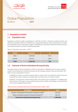 Dubai Population Bulletin 2007