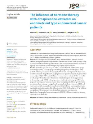 The Influence of Hormone Therapy with Drospirenone-Estradiol on Endometrioid Type Endometrial Cancer Patients