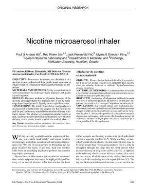 Nicotine Microaerosol Inhaler