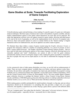 Game Studies at Scale: Towards Facilitating Exploration of Game Corpora