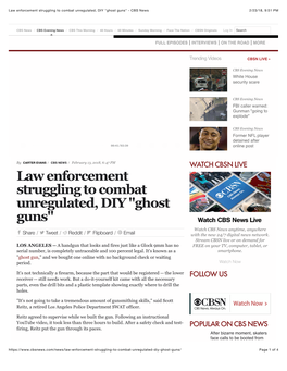 Law Enforcement Struggling to Combat Unregulated, DIY "Ghost Guns" - CBS News 2/23/18, 9:51 PM