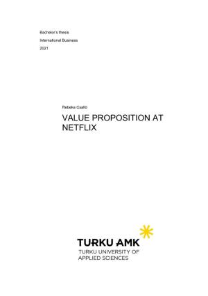 Value Proposition at Netflix