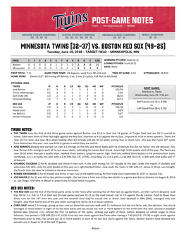 Post-Game Notes