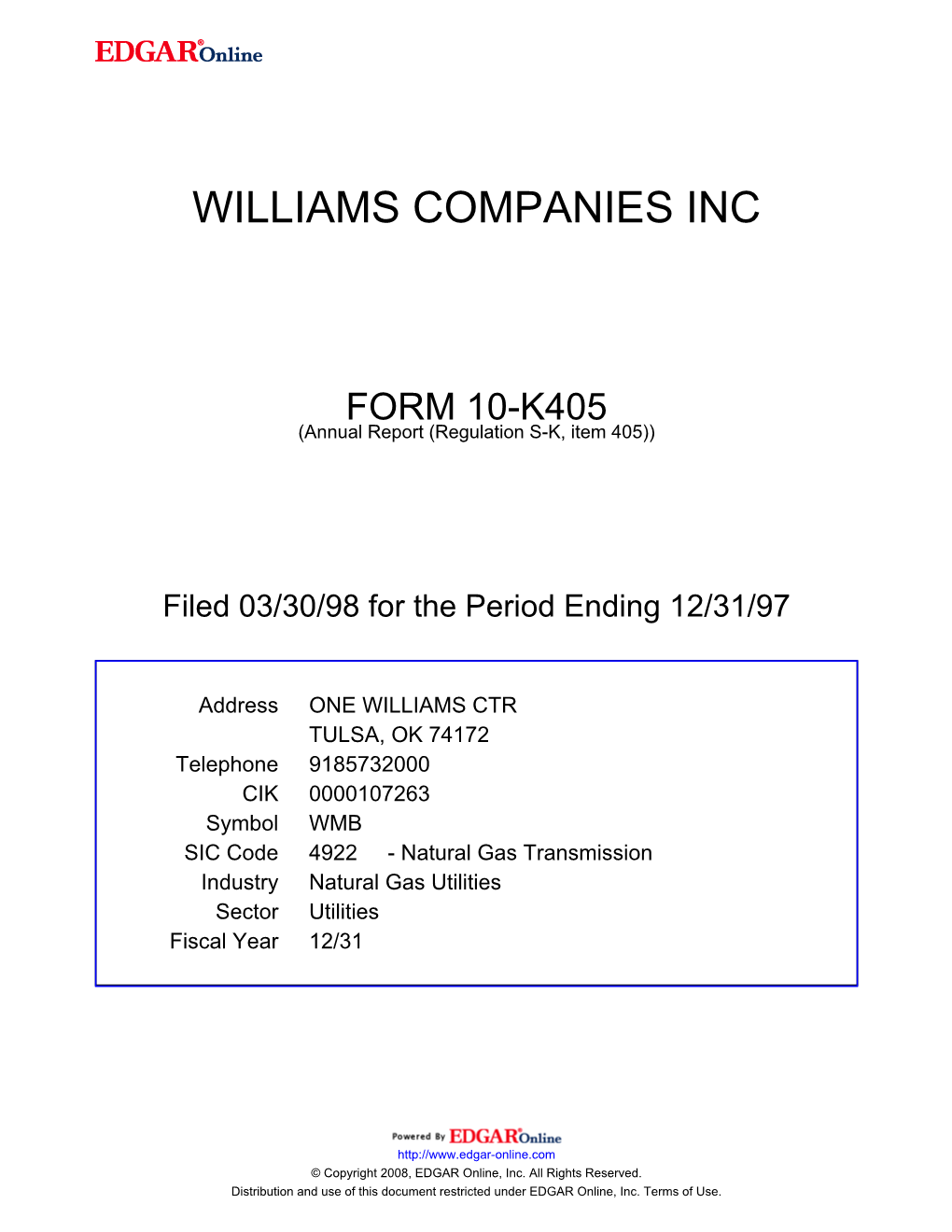 Williams Companies Inc