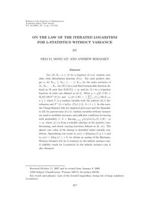 On the Law of the Iterated Logarithm for L-Statistics Without Variance