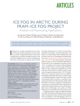 ICE FOG in ARCTIC DURING FRAM–ICE FOG PROJECT Aviation and Nowcasting Applications