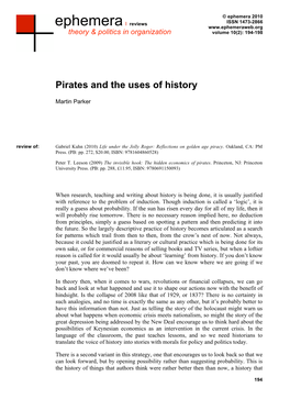 Pirates and the Uses of History