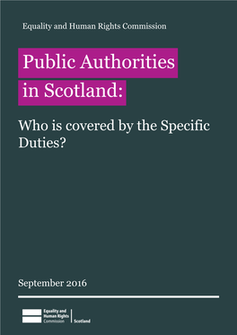 Public Authorities in Scotland