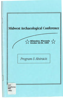 1993 Midwest Archaeological Conference Program