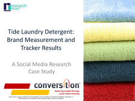 Tide Laundry Detergent: Brand Measurement and Tracker Results