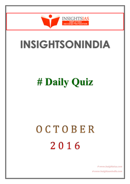 INSIGHTSONINDIA # Daily Quiz