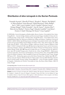 Distribution of Alien Tetrapods in the Iberian Peninsula
