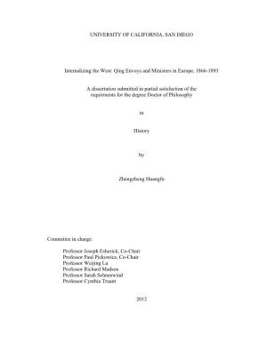 Qing Envoys and Ministers in Europe, 1866-1893 a Dissertation Submit